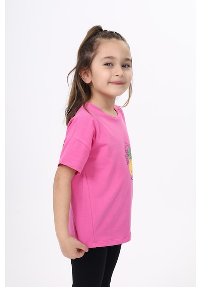 Toontoy Kids Toontoy Kız Çocuk Baskılı Bisiklet Yaka Kısa Kollu Tişört Fusya Toontoy Kids Toontoy Kız Çocuk Baskılı Bisiklet Yaka Kısa Kollu Tişört Fusya