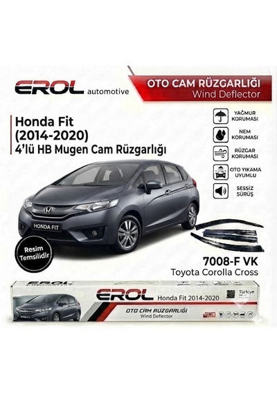 Honda Fit 2014-2020 4'lü Hb Mugen Cam Rüzgarlığı
