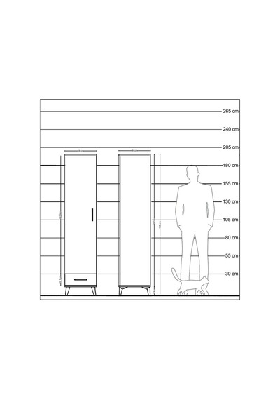 Hyperion Dolap 5 Raflı Tek Çekmeceli Tek Kapaklı 44x44x195 Aytaşı-aytaşı Aytası