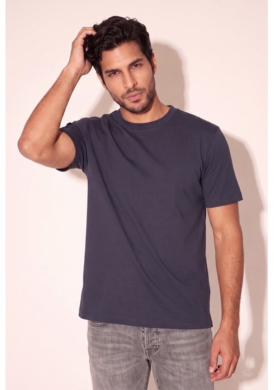 O Yaka Fırçalı 2 İplik T-shirt Jsco Lacivert