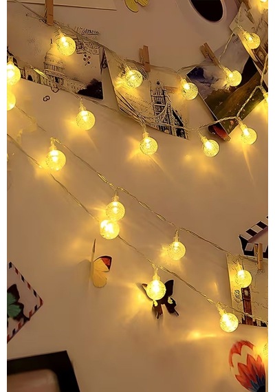 Buffer Mini Boncuk Detaylı Usb Led Işık 20 Led Li Dekoratif Ortam Aydınlatması Renkli