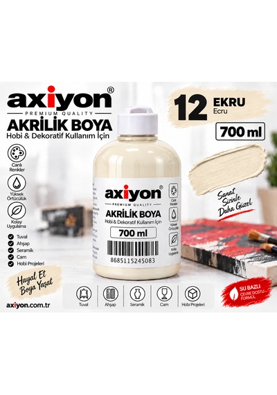 Axiyon Art Akrilik Boya 700 Ml Ekru Su Bazlı Hobi Ve Dekoratif Boya Genel