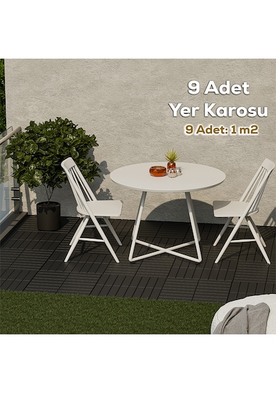 Porsima 1066 9lu Bahçe Balkon Teras Zemin Döşemesi Karosu Antrasi