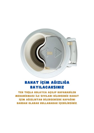 Çelik Termos Bardaklı Kapak