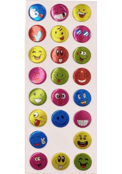 Sticker Kabartmalı Stiker Defter, Planlayıcı Etiket Renkli Emoji Cb356 16x7 Cm