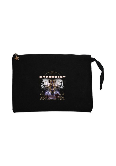 Hypocrisy Catch 22 Siyah Clutch Astarlı Cüzdan / El Çantası Siyah