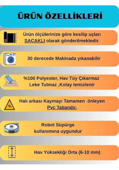 Gri Krem Kahve Kaymaz Taban Yıkanabilir Kesme Yolluk Halı Modern Desen
