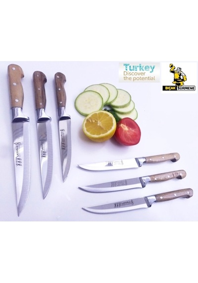 Mutfak Ekmek Sebze Meyve  Bıçak Seti 6ad Lazoğlu Sürmene Bilezikli