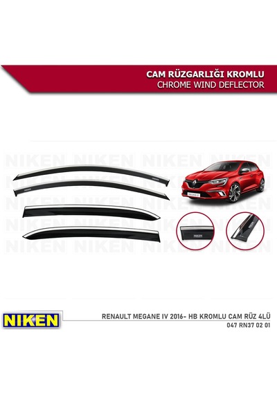 Renault Megane 4 Hb Kromlu Cam Rüzgarlığı 4'Lü 2016-2021 Niken
