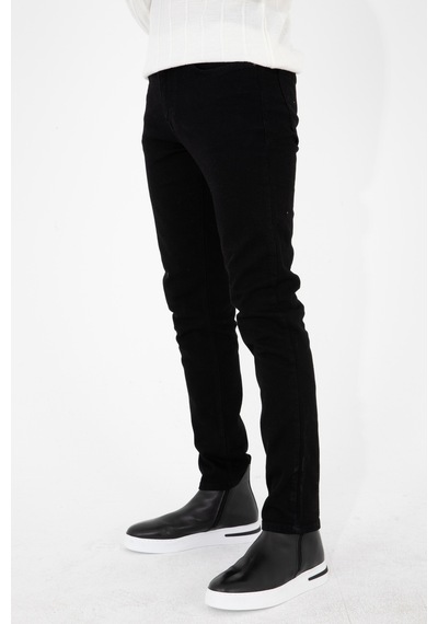 HLT Jeans Erkek Siyah Yıkamalı Slim Fit Likralı Jean Kot Pantolon Alex