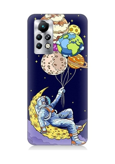 iNfinix Note 11 Pro Uyumlu Astronot Ve Gezegenler Desenli Silikon Kılıf