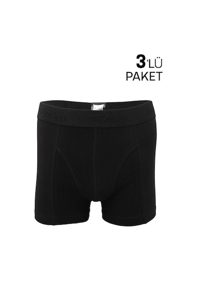 Tutku Erkek Elastan Likralı Boxer 3 Lü 114 | Siyah (556933858)