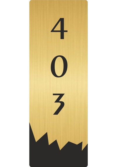 Metal Departman Kapı İsimliği, Yönlendirme Levhası 403 Dikey 10x20 Cm Altın Renk