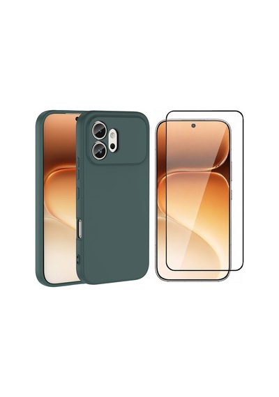 Vendas Honor 600 5g Kılıf Zore Mara Lansman Kapak + Cam Ekran Koruyucu Koyu Yeşil