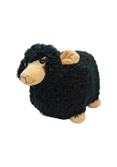 Sesli Koç Koyun Kuzu Peluş Oyuncak Hediyelik Uyku Arkadaşı 30 Cm Siyah