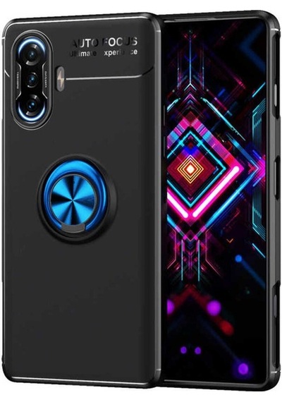 Xiaomi Redmi K40 Gaming Kılıf Zore Ravel Silikon Kapak Siyah-Mavi
