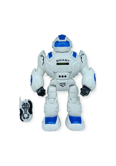 Sensörlü Ve Uzaktan Kumandalı İnteraktif Robot 35 Cm - Mavi Lisinya Beyaz
