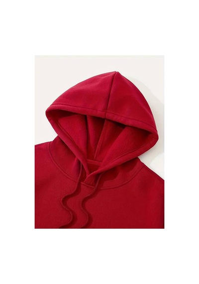 Medinenur İskambil Kart Desenli Kapüşonlu Sweatshirt Kırmızı