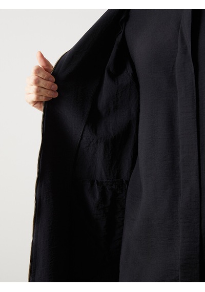 Lcwaıkıkı Classic Siyah Kapüşonlu Düz Oversize Kadın Tunik