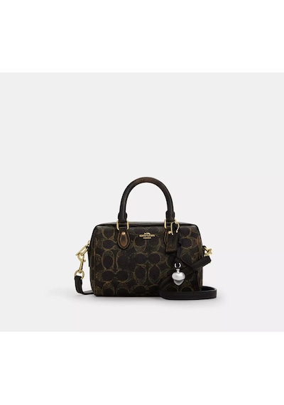 Coach Mini Rowan Crossbody Kadın Çanta Altın - Siyah