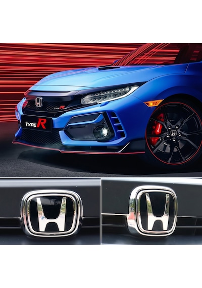 Honda Civic Fc5 2016-2021 Ön Ve Arka Panjur Direksiyon Logosu Siyah İthal Ürün 3 Parça