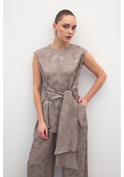 Sateen Camila Bluz - Vizon-137167 VİZON