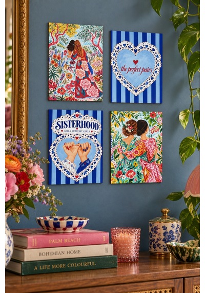 Sisterhood Kız Kardeşlik Ve Dostluk Temalı Duvar Dekoru 4 Lü Tablo Seti, 15 X 20 Cm, 3mm Ahşap Mdf, Dijital Baskı Çok Renkli - 937127654 Çok Renkli - 937127654
