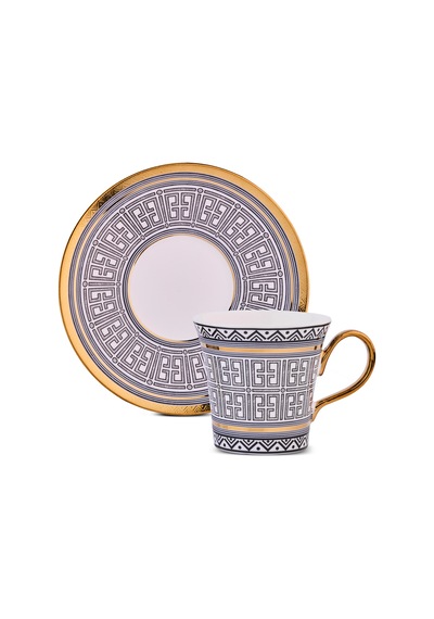 Aryıldız Kingham 12 Parça 6 Kişilik Kahve Fincan Takımı Siyah 90 Ml Çok Renkli