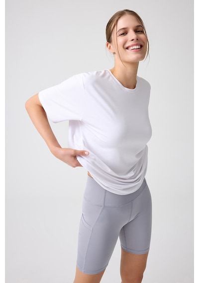 Los Ojos X Melodi Beyaz Oversize Geniş Kalıp Tişört Boyfriend T-shirt Beyaz Beyaz
