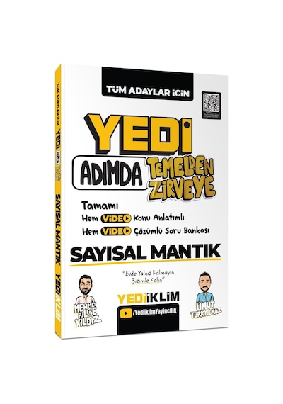 Yediiklim Yayınları Yedi Adımda Temelden Zirveye Sayısal Mantık Video Konu Anlatımlı Video Çözümlü Soru Bankası