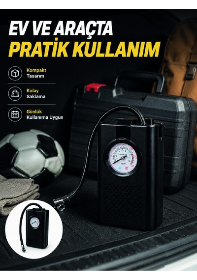 Taşınabilir Analog Manometreli Araç Hava Pompası Lastik Şişirme Diğer