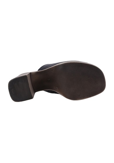 Albishoes Albini 26y1101026 Hakiki Deri Topuklu Kadın Terlik Siyah