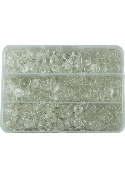 Plastik Şeffaf Çıt Çıt Düğme 100 Set 12.5 MM