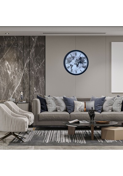 Siyah Atlas Roman 52 X 52 Cm Roman Duvar Saati Diğer