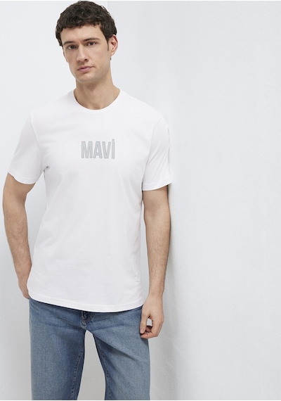 Mavi - Mavi Logo Baskılı Beyaz Tişört 0613186-620 Beyaz