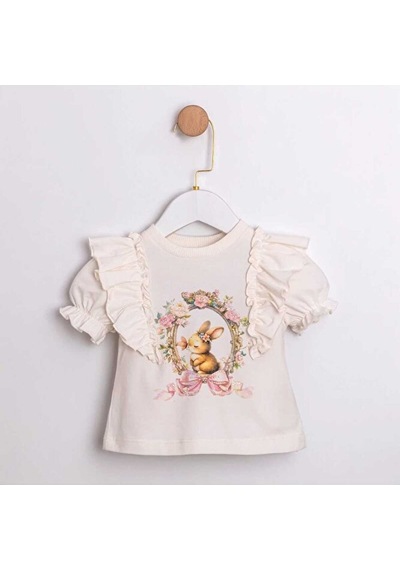 Stella Kız Bebek T-shirt- Etek Takım Ekru