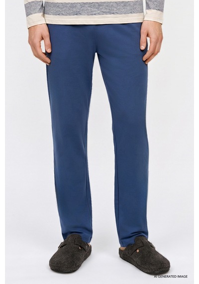 Ac&Co / Altınyıldız Classics Erkek Indıgo Ekru 2'li Yumuşak Dokulu %100 Pamuk Standart Fit Bisiklet Yaka Yan Cepli Çizgili Pijama Takımı Ac&Co / Altınyıldız Classics Erkek Indıgo Ekru 2'li Yumuşak Dokulu %100 Pamuk Standart Fit Bisiklet Yaka Yan Cepli Çizgili Pijama Takımı