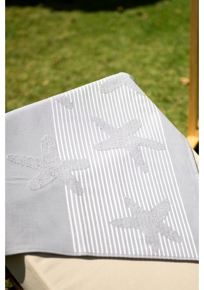 Menderes Home Cotton Collection Bukle Plaj Havlusu Yıldız Gri