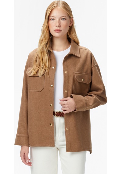 Nautica Kadın Açık Kahverengi Regular Fit Gömlekdüz47w507t