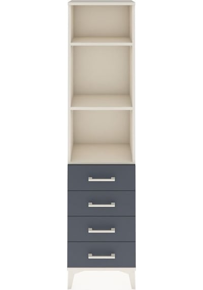 Arges Dolap 3 Raflı 4 Çekmeceli 44x30x182 Aytaşı-antrasit Aytaşı