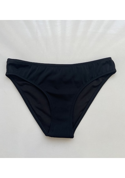 Zi Siyah Düz Kalın Kenar Bikini Altı
