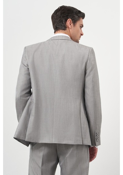 Morven Erkek Gri Trend Yelekli Kombinli Slim Fit Sivri Yaka Takım Elbise 25mc001027100 Gri