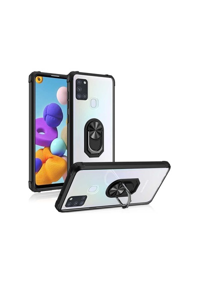 Samsung Galaxy Uyumlu A21S Kilif Standli Yüzüklü Mola Silikon Kapak 393062302