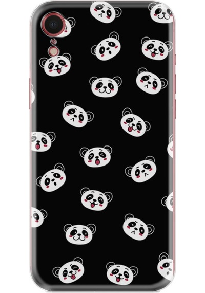 Apple Uyumlu iPhone XR Kılıf Silikon Desen Panda Suratları 1773