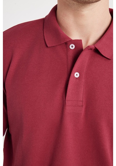 Tudors Erkek Regular Fit Klasik Kesim Pamuklu Yumuşak Dokulu Serin Tutan Kumaş Düz Kırmızı Polo Yaka Tişört-35004 Kırmızı1