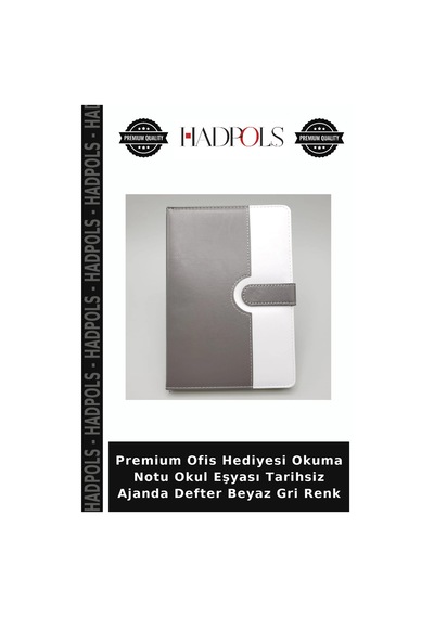Premium Ofis Hediyesi Okuma Notu Okul Eşyası Tarihsiz Ajanda Defter Beyaz Gri Renk Beyaz - Gri