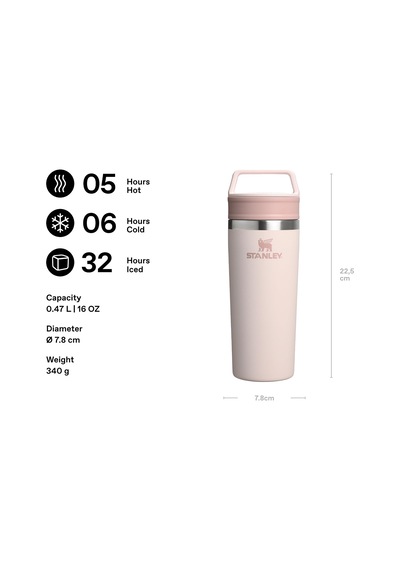 Café-to-go Termos Bardak 0.47 Litre - Pembe Kuvars Rose Quartz Paslanmaz Çelik Çok Renkli