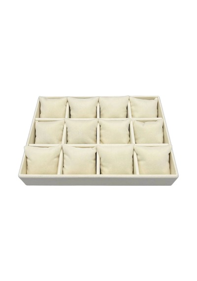 Yerli Üretim Tokyo Model Süet Kumaş Krem Renk 34/24 Cm Yastıklı Çekmece Içi Takı Standı Çok Renkli