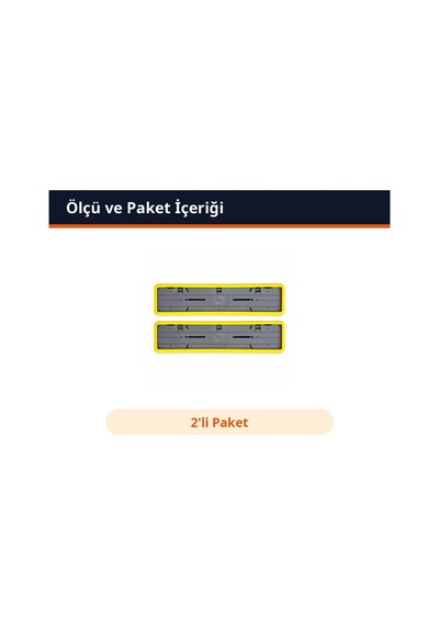 Trobus Plaka Altlığı Çerçeveli Plakalık 2'li Sarı
