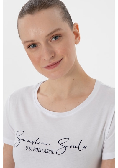 U.S. Polo Assn. Kadın Beyaz Bisiklet Yaka Tişört 50305746-VR013